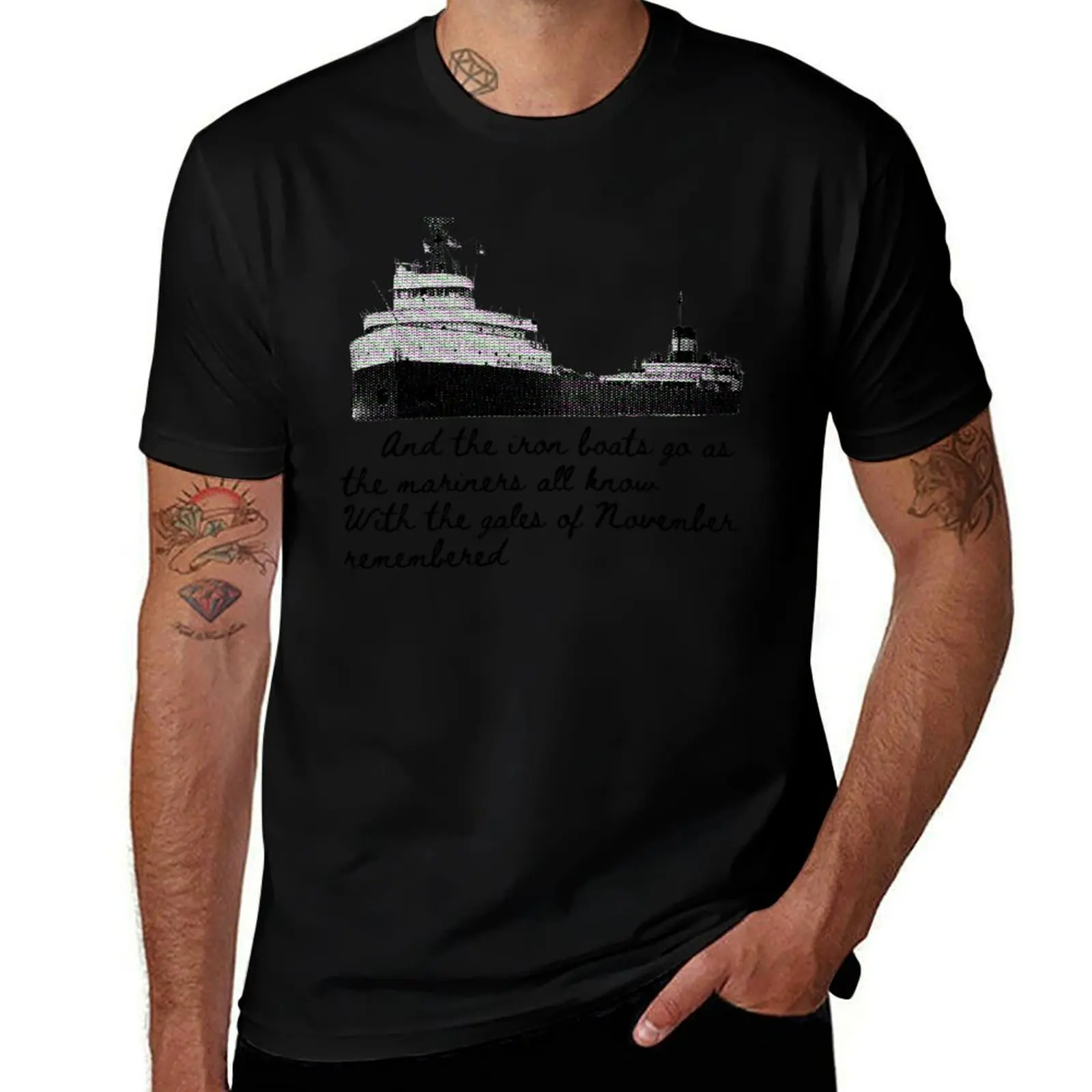 

History -- Edmund Fitzgerald T-Shirt t shirts for man slim fit t shirt personalised cotton tshirt 100% T-Shirt