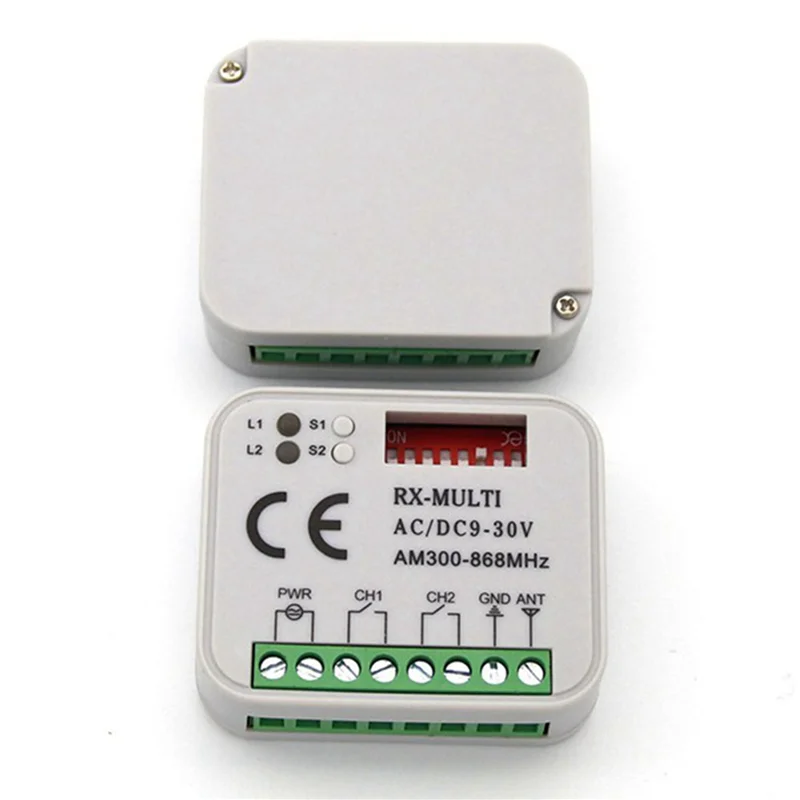 2X Multi-Frequency Receiver RX-MULTI 300-900MHZ Control Switch For Access Control Wireless Remote Controller,B