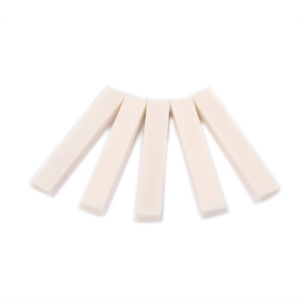 

5pcs Artificial Bone Guitar Saddle For Acoustic Bass Replacement Durable Lightweight Polished Ivory Buffalo Vintage Style