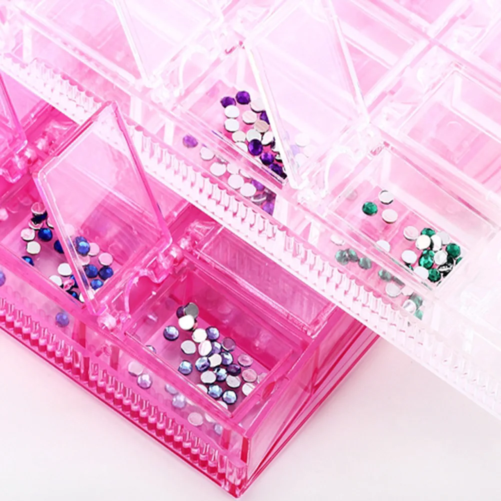 

1 Set Clear Charm 20 Detachable Grids Flip Top Bead Container For Accessories Transparent Acrylic Gems Storage Box Removable