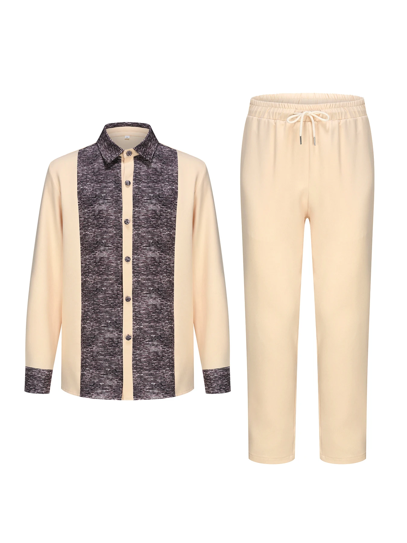 African traditional dress men's suit Long sleeve ethnic style printed patchwork shirt casual pants 2 piece holiday casual suit