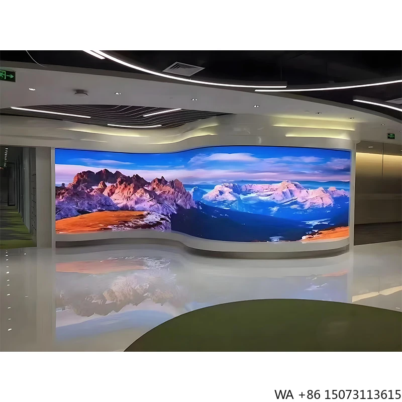 Painel LED flexível P2 interno - Tela curvada dobrável para salas de exposição e túneis