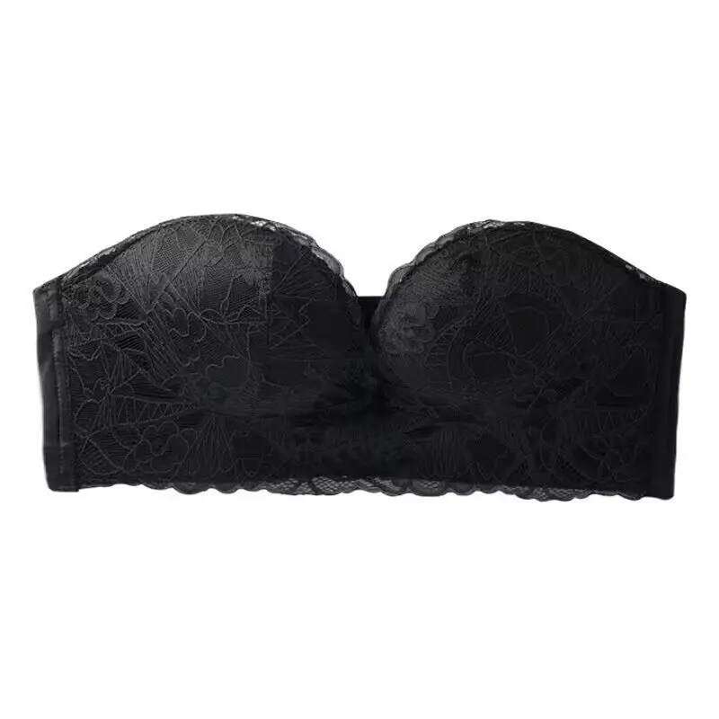 Underwear Women\'s No Steel Ring Small Breasts Gather on The Support Bra Strapless Non-slip Wrap Chest Beautiful Back Lace Bra