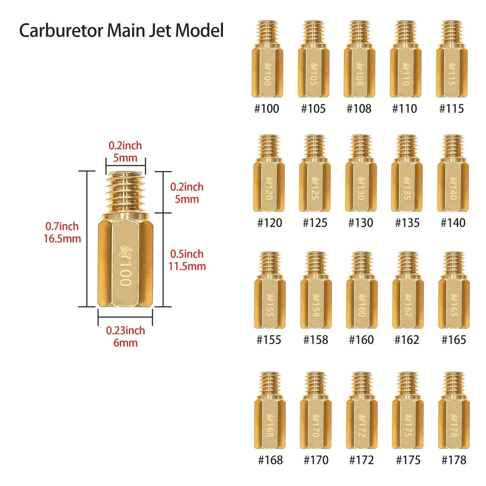 Carburetor 30PCS Main Jets & 10PCS Slow Pilot Jets for PWK Keihin OKO KOSO 100-178