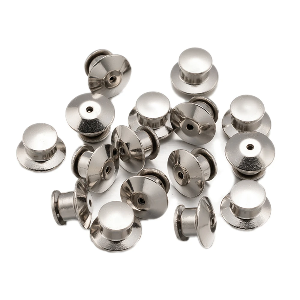 10pcs Metal Locking Pin Backs for Jewelry Making