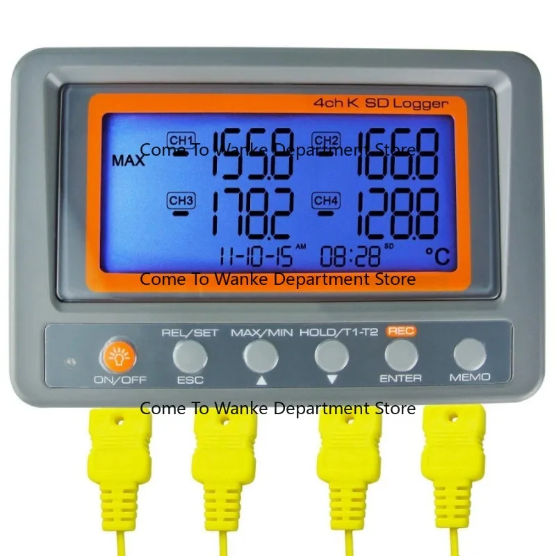 Four-channel K-type thermocouple thermometer industrial digital temperature meter contact temperature measuring instrument alarm