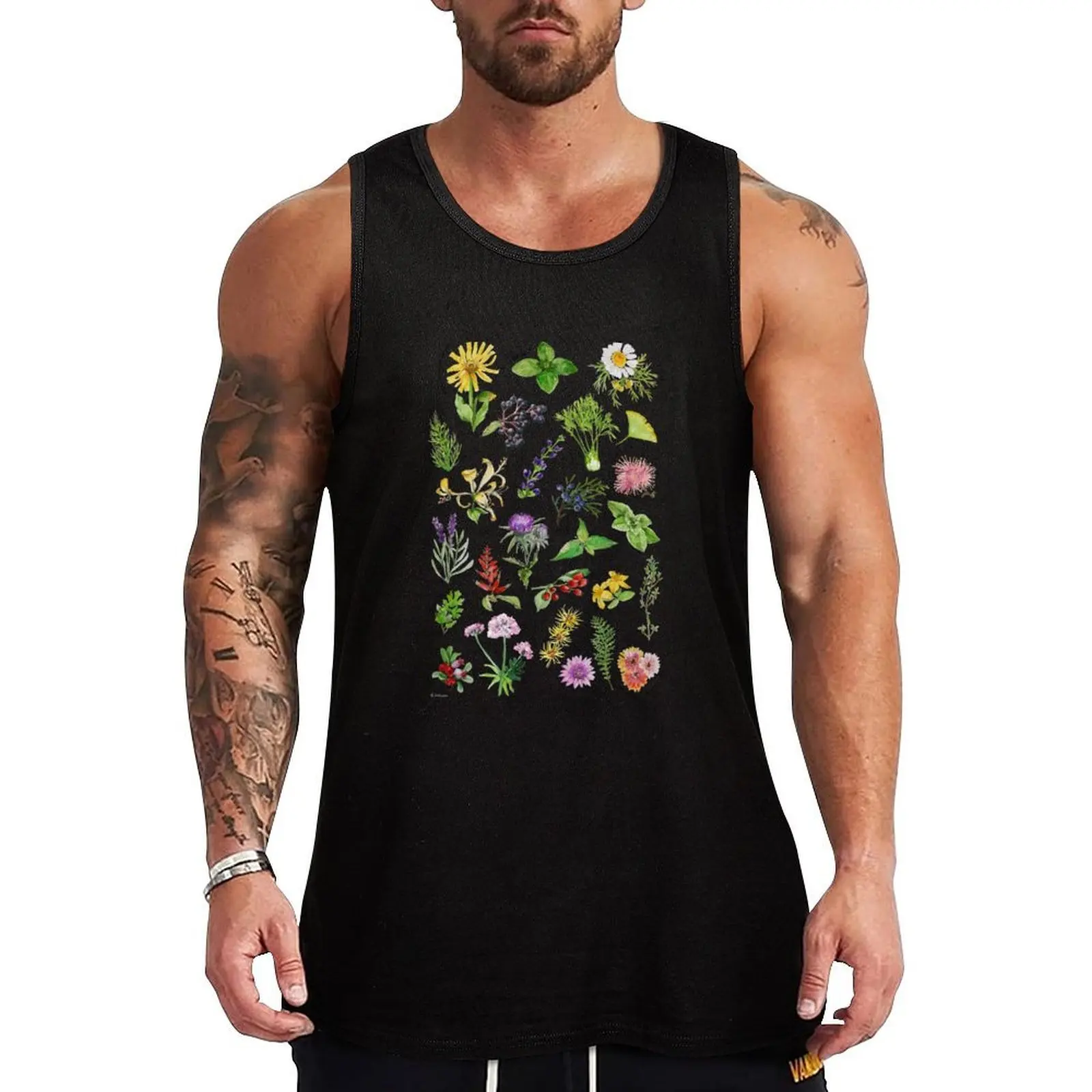 

Plants & Herbs Alphabet Tank Top men gym quick-drying t-shirt Sportswear for men