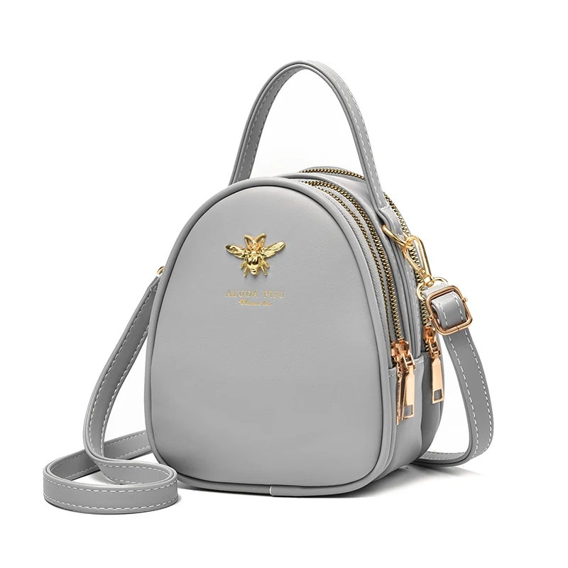 Elegant Multi-Layer PU Leather Crossbody - Compact, Stylish with Metal Decor & Secure Zip, Ideal for Every Occasion