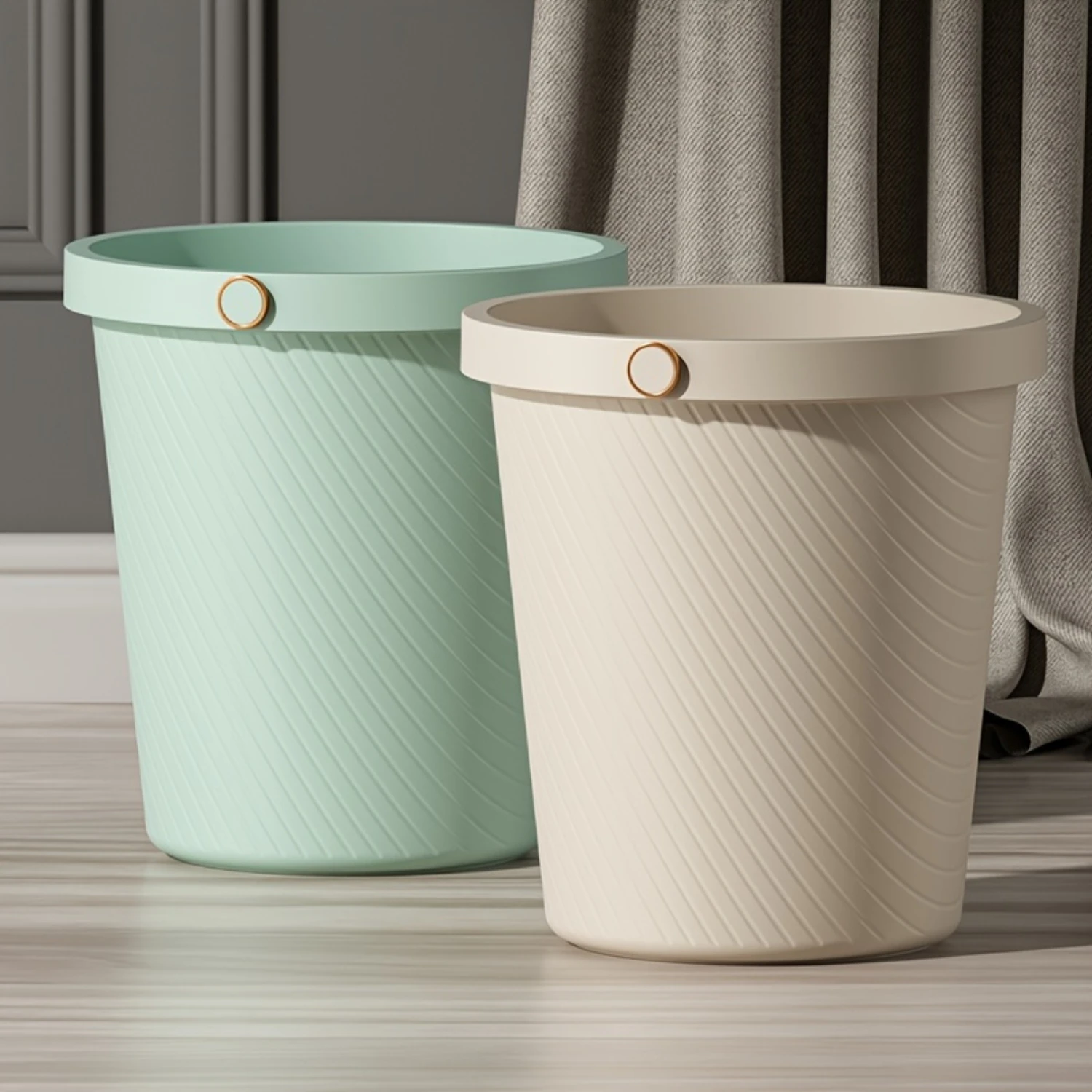 Large Open-Top Trash Can - Durable Plastic, No Lid Needed, Perfect For Kitchen & Bathroom