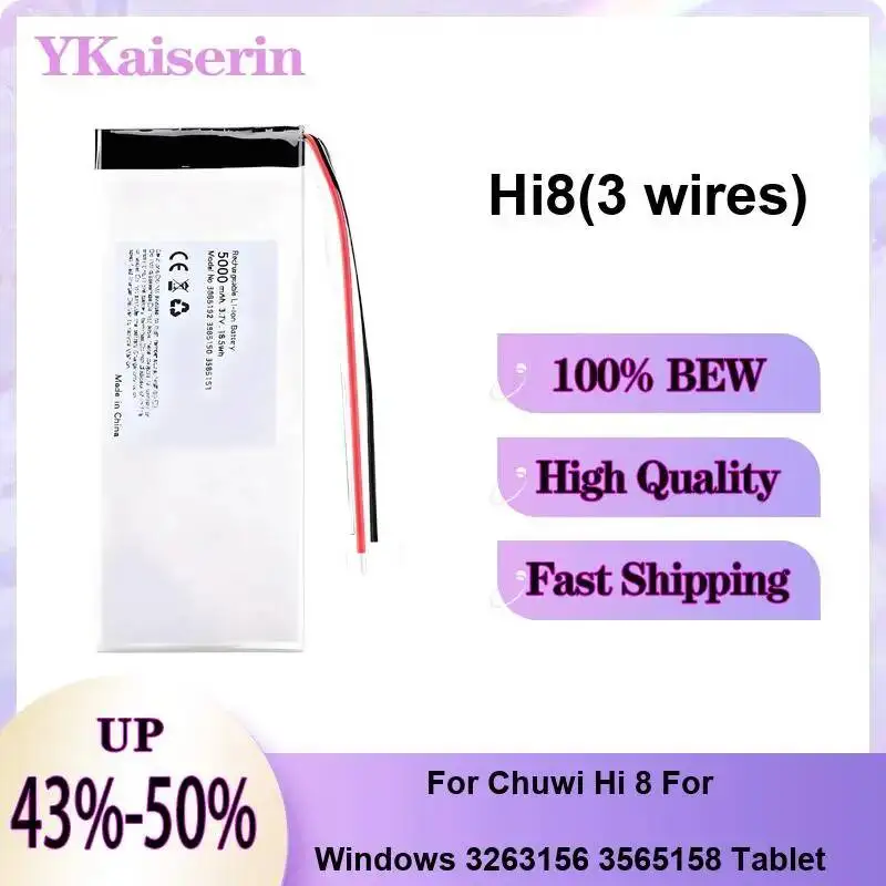 Tablet Battery 0-5000mAh For Chuwi HI 3-Wire 8 9 10 Tablet Pro CW1529 ( 2LINE ) HI8 ( 2 Wires ) HI8 ( 3 Wires )