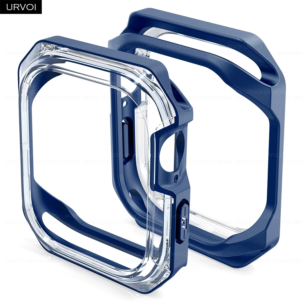URVOI Hülle für Apple Watch Protector Serie 10 9 8 7654, weiche TPU-Halbabdeckung für iWatch, stoßfester Panzerstoßfänger, 42 mm, 46 mm
