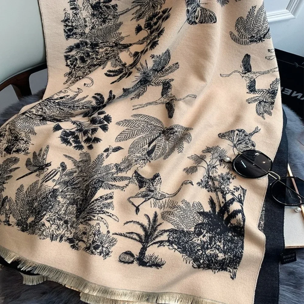 

Masterpiece Scarf Thick Ladies Outerwear Warm Mom Cheongsam Shawl Versatile Neckerchief High-end Cashmere Shawl Holiday gift