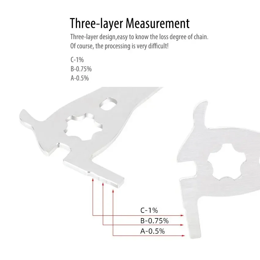 TOOPRE Bicycle Chain Wear Measurement Tool Bike Chain Hook Bicycle Presta Valve Core Removal Tool Screw Diameter Measurement