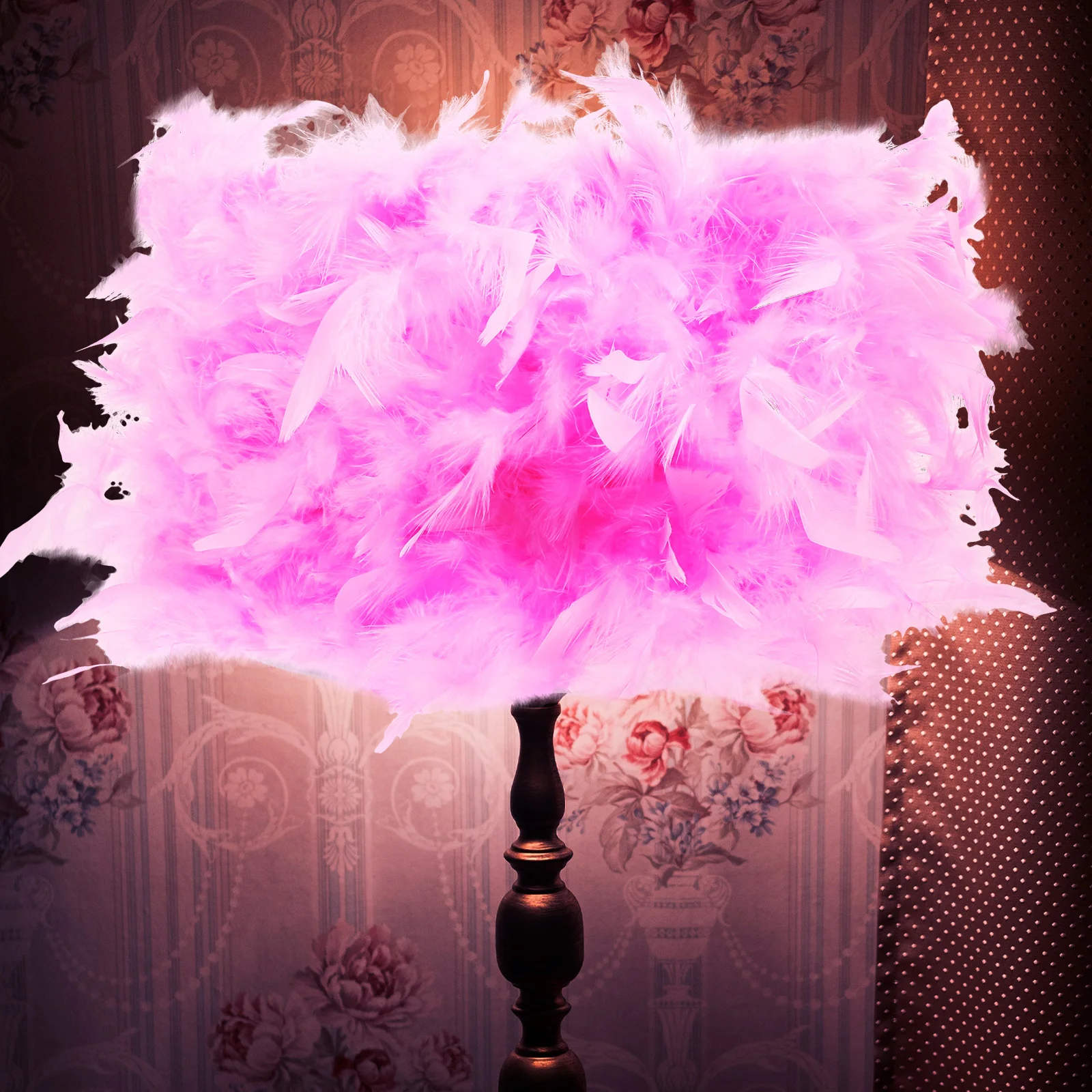 

Faux Plume Floor Lamp Shade Replacement for E27 E14 Lamps Romantic Bedroom Decorative Light Cover Aesthetic Modern Lamp Shade