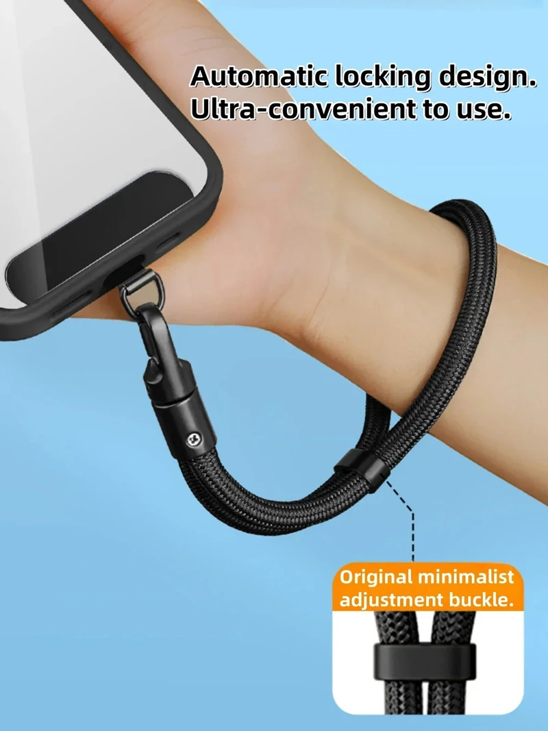 Universele telefoonkoord met clip, verbeterde anti-val 360° bescherming °   Draaibare verstelbare nek-/schouderband voor alle telefoonhoesjes - afbeelding 2