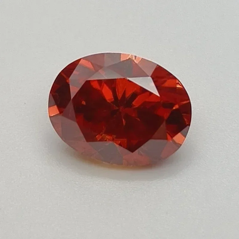 Moissanite Stone Watermelon Red Color Oval Cut Lab Created Synthetic Gemstone Passed Diamond Tester Comes With Certif