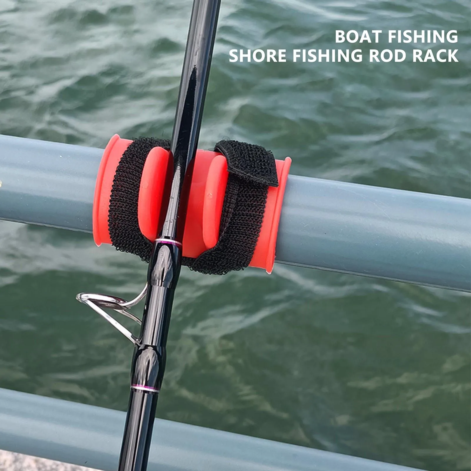 Fishing Rod Holder Bracket Silicone U-Shaped Pole Wrap Equipment Fits for Different Sizes of Rods