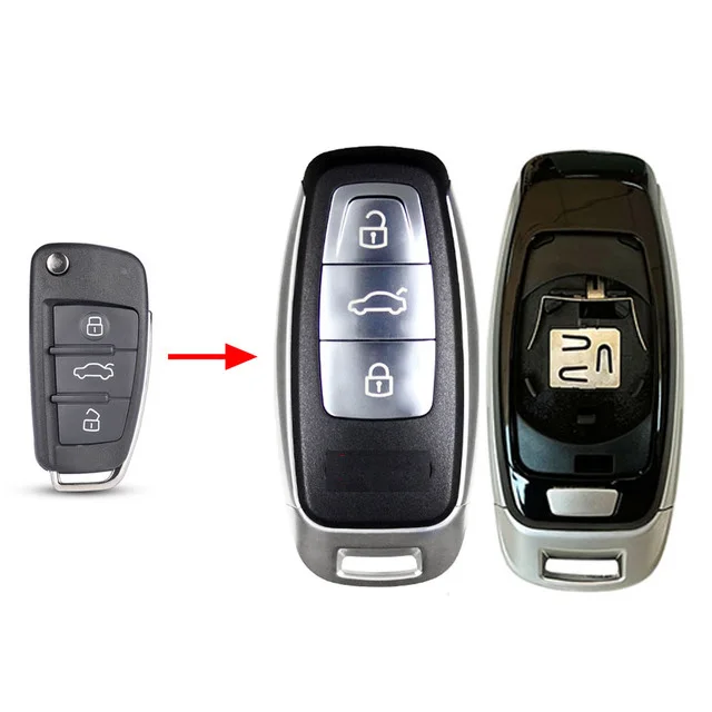 KEYECU 3 Tasten Verbesserte Modifizierte Smart Remote Key Shell Fall Fob Für Audi A1 A3 A4 A6 A8 Q2 Q3 Q5 Q7 R3 RS3 RS5 S1 TT