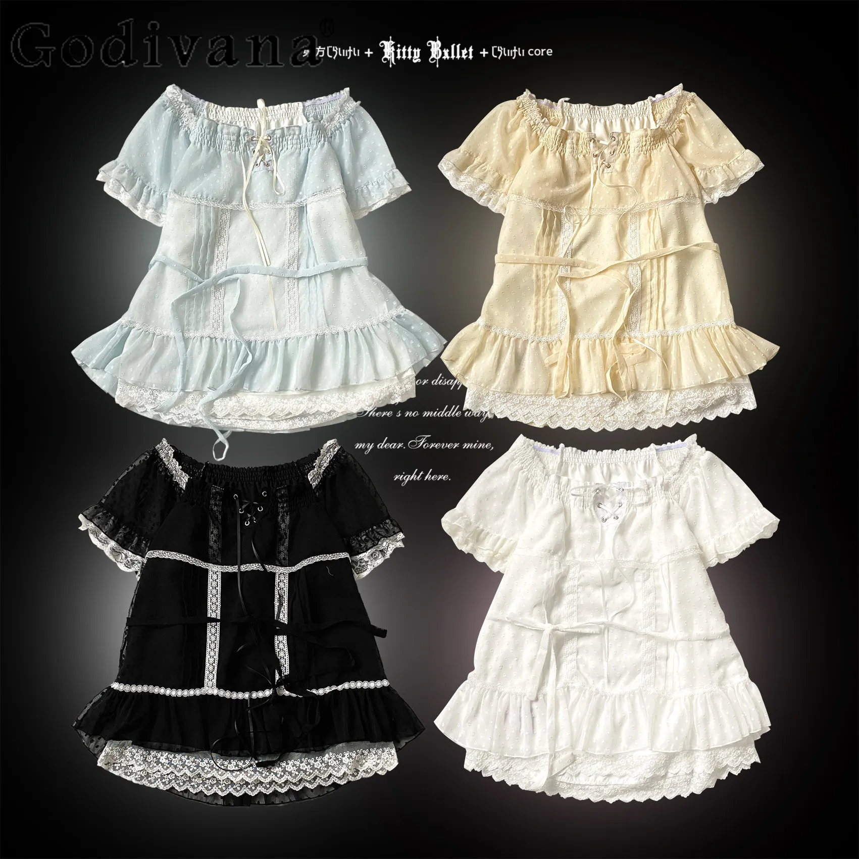 

Original Japanese Mine Lace Splicing Polka Dot Shirt Summer New 2026 Cute Girls Y2K Short Sleeve Top Women's Casual Clothing