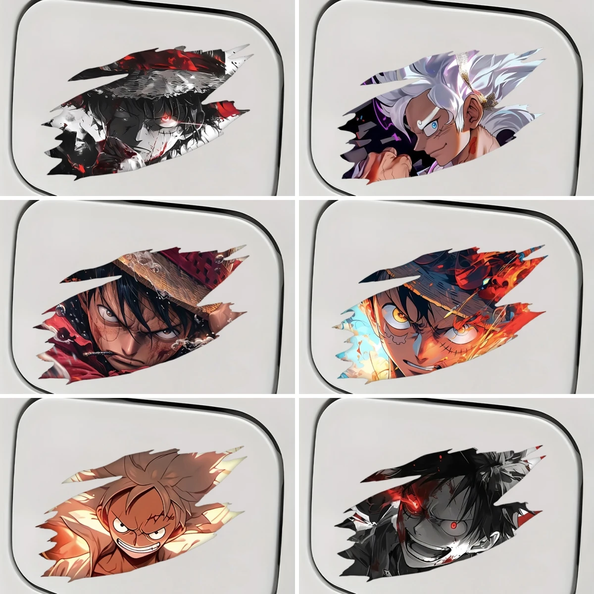 Pegatinas de Anime para Coche, Diseño de Roronoa Zoro, Nami, Usopp y Luffy, Adhesivas, Impermeables, para Cubrir Arañazos de Motocicleta, Decoración