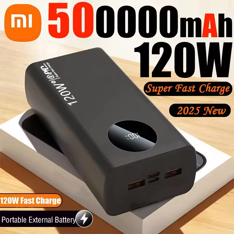 Xiaomi 120W شحن سريع للغاية 500000mAh بنك طاقة عالي السعة بطارية شاشة ديجيتال قوة البنك آيفون سامسونج جوجل