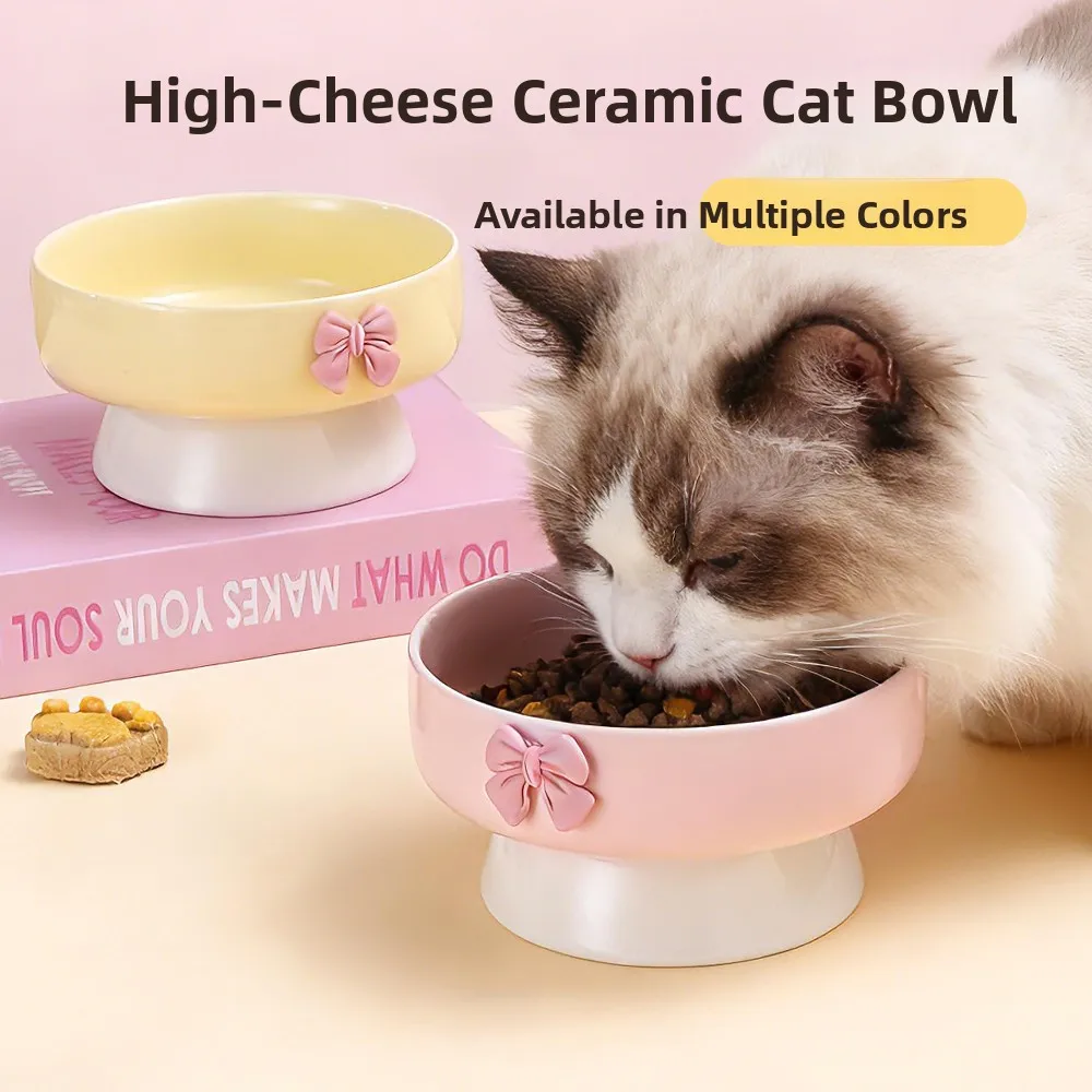 

Миска Cerc с большим диаметром, устойчивая, неопрокидывающаяся, для легкого питья, для кормления домашних животных, поддон для еды, защита шеи, зоотовары