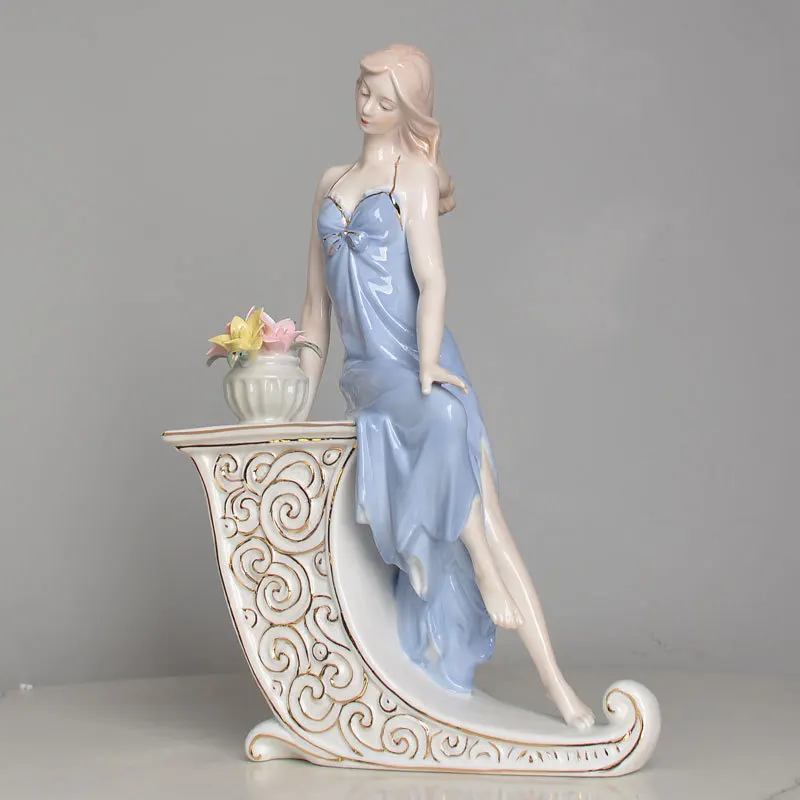 Light luxury handmade ceramics creative simple girl bedroom room gift European Western decoration ornaments