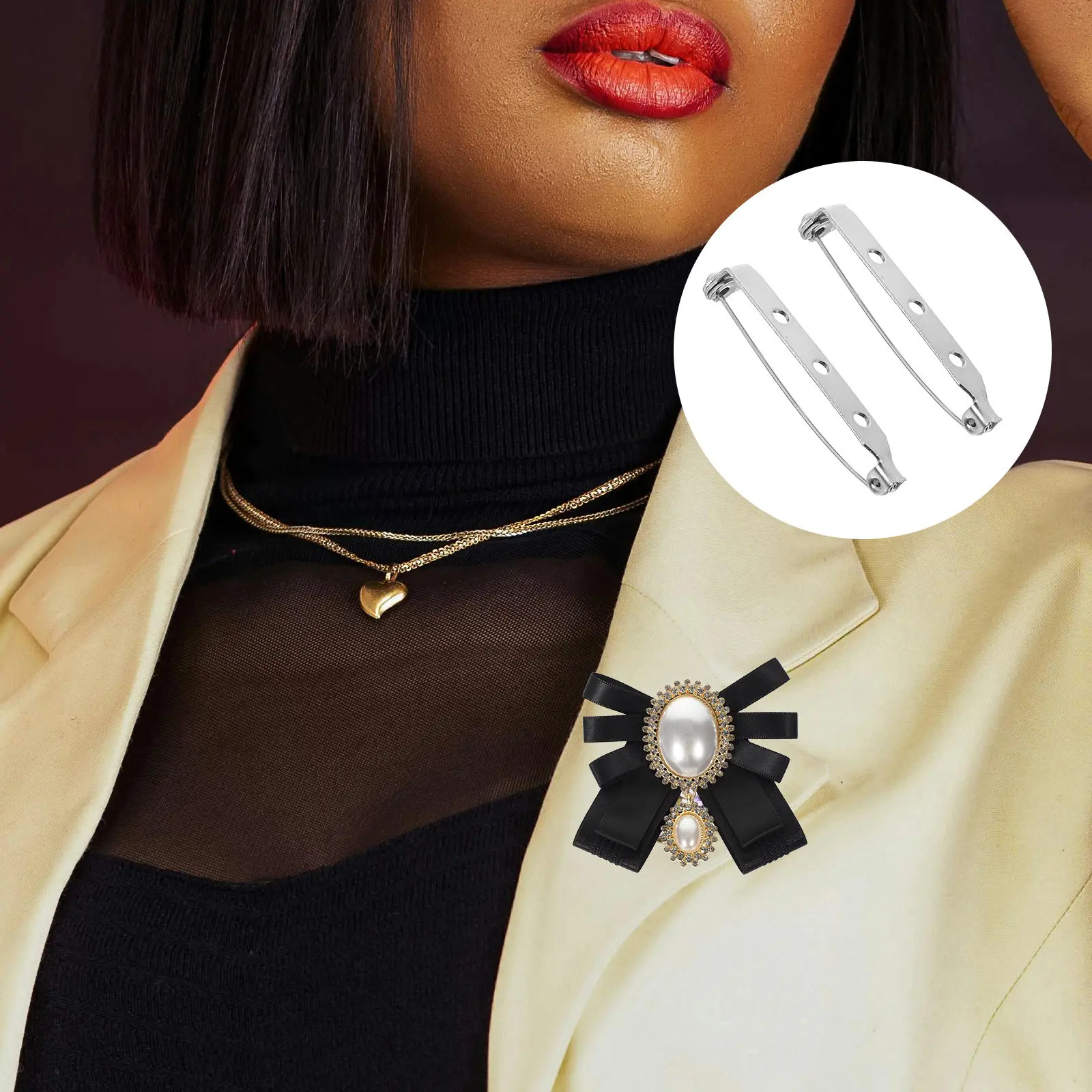 

50 шт. серебристых брошей из сплава 37 мм с защитным замком-фиксатором, с роликовым механизмом и основанием с тремя отверстиями для изготовления значков и поделок своими руками