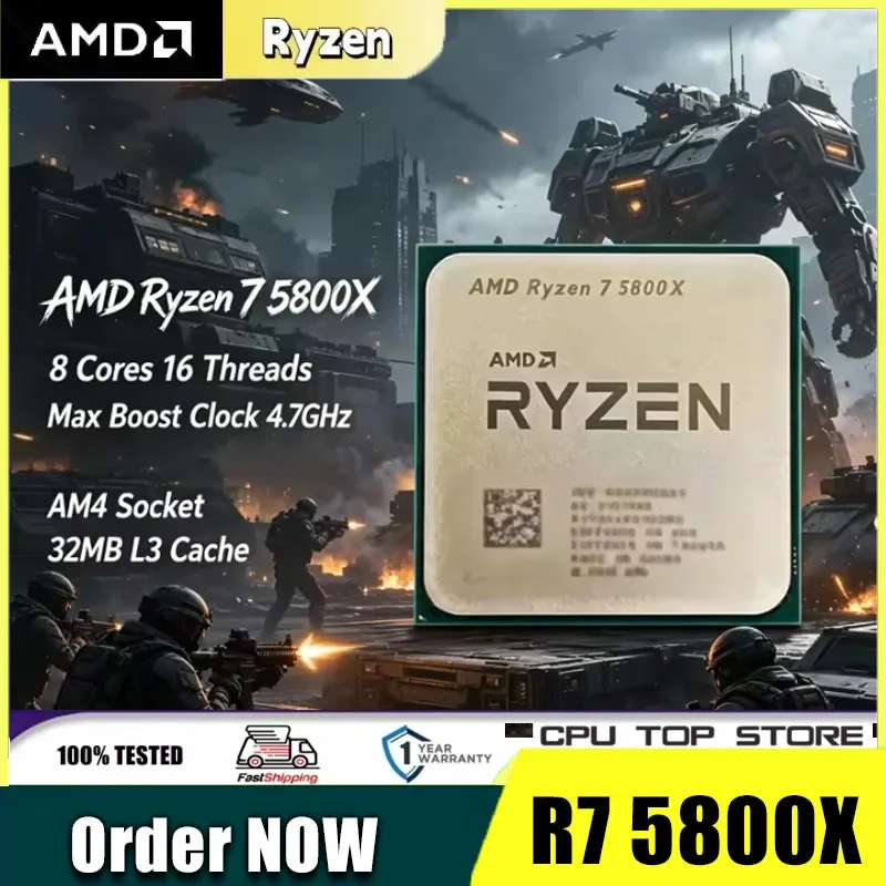 

AMD Ryzen 7 5800X Tray CPU |8C16T,4.7GHz Boost,32MB L3,AM4 Unlocked Processor,No Box for Gaming Desktop