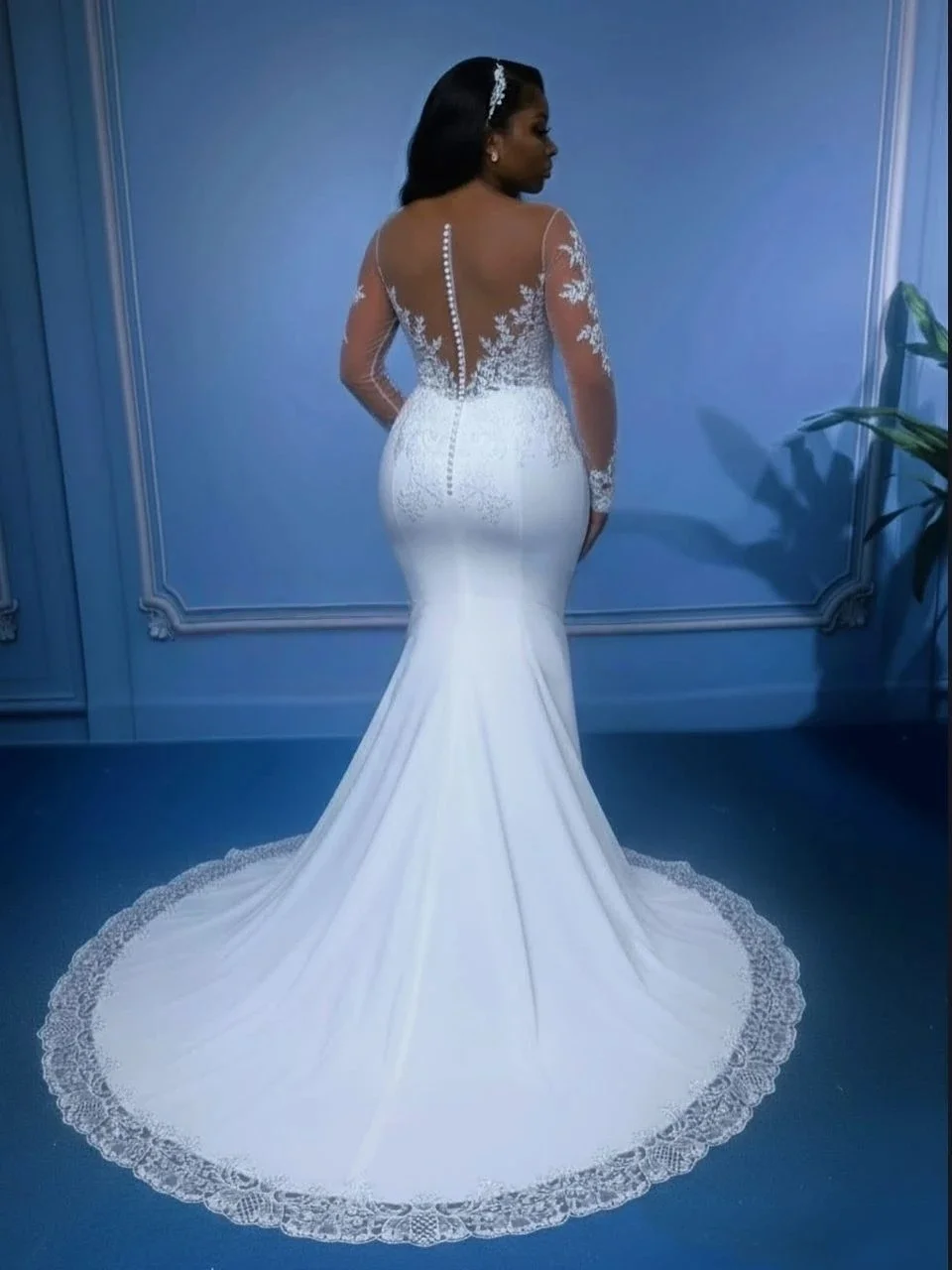 Slit African Wedding Dress Black Girls A-line Long Sleeves Lace Aso Ebi Women Bridal Gowns Vestido De Novia Customized 2026