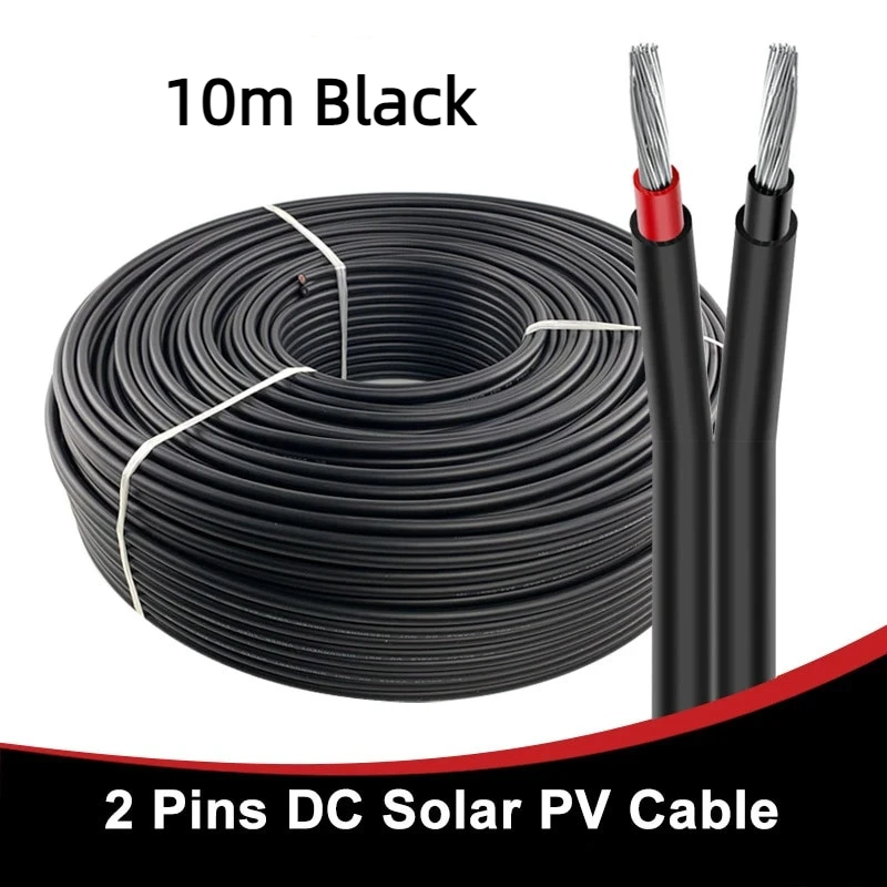 Enkele/Dubbele Kern 1500V Fotovoltaïsche Zonne-Energie Draad 10M/20M 4mm 2/6mm2 12/10awg Kabel Vertind Koper Xlpe Jas Voor Pv-Panelen - afbeelding 1