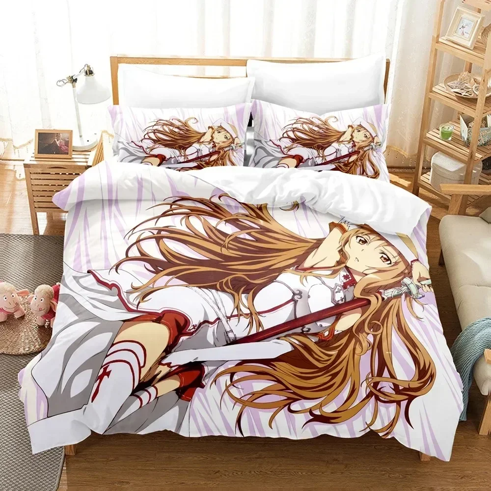 

3D Print Anime Sword God Domain Printed Bed Set Duvet Cover Pillowcase Bedding Set Linen Sheet Quilt Cover Full Queen King Size