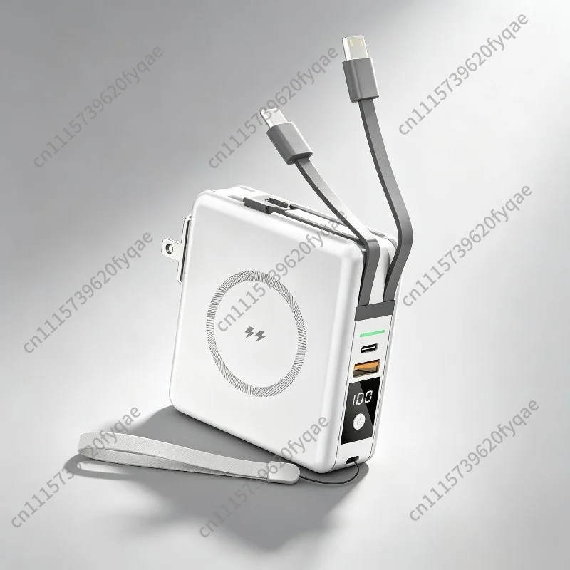 With plug PD20W fast charging with cable magnetic suction wireless power bank 10,000 mAh five-in-one mobile power supply