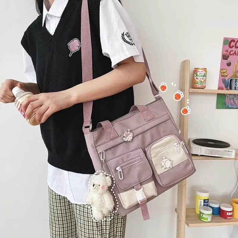 

Универсальная сумка на плече большой емкость мессенджера Студент девочка Canvagbage Corean Fashion Casual Bags School Bag