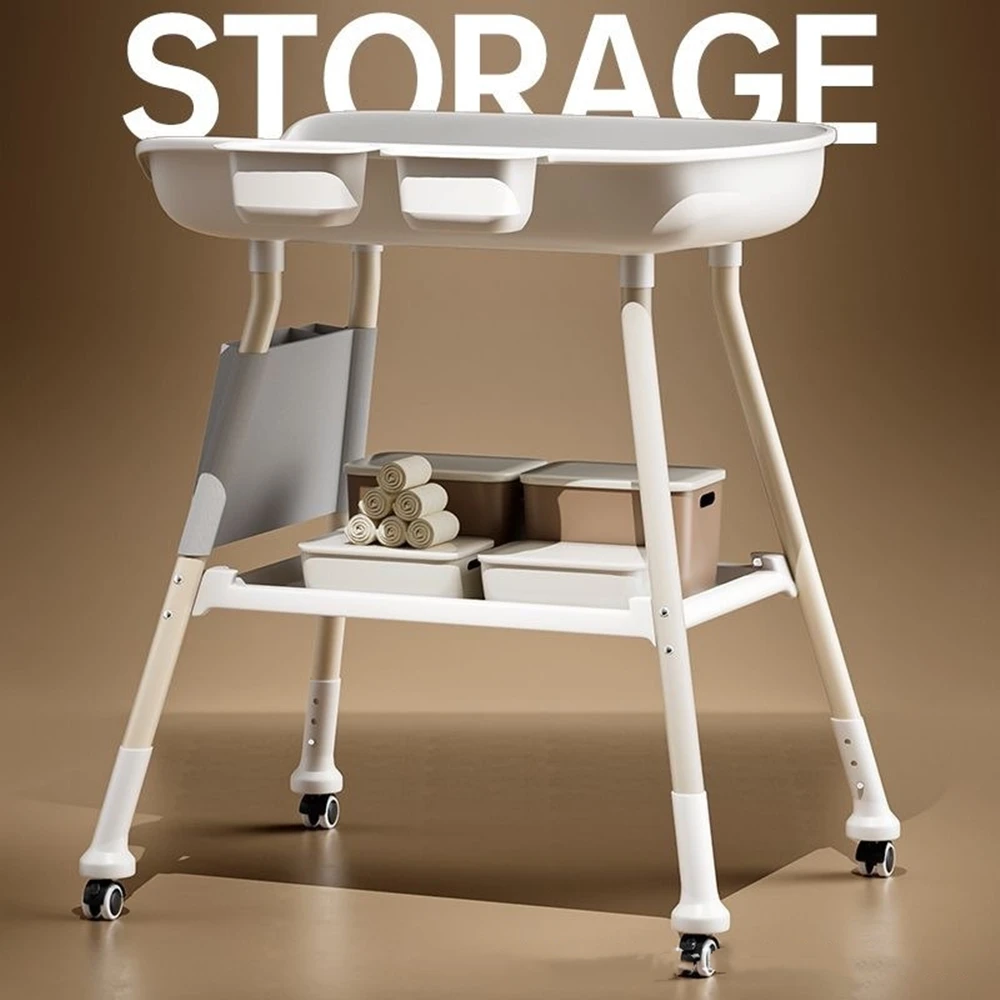 

Пеленальный столик, большой органайзер для подгузников для предметов первой необходимости, регулируемая высота и портативный, водонепроницаемый пеленальный столик