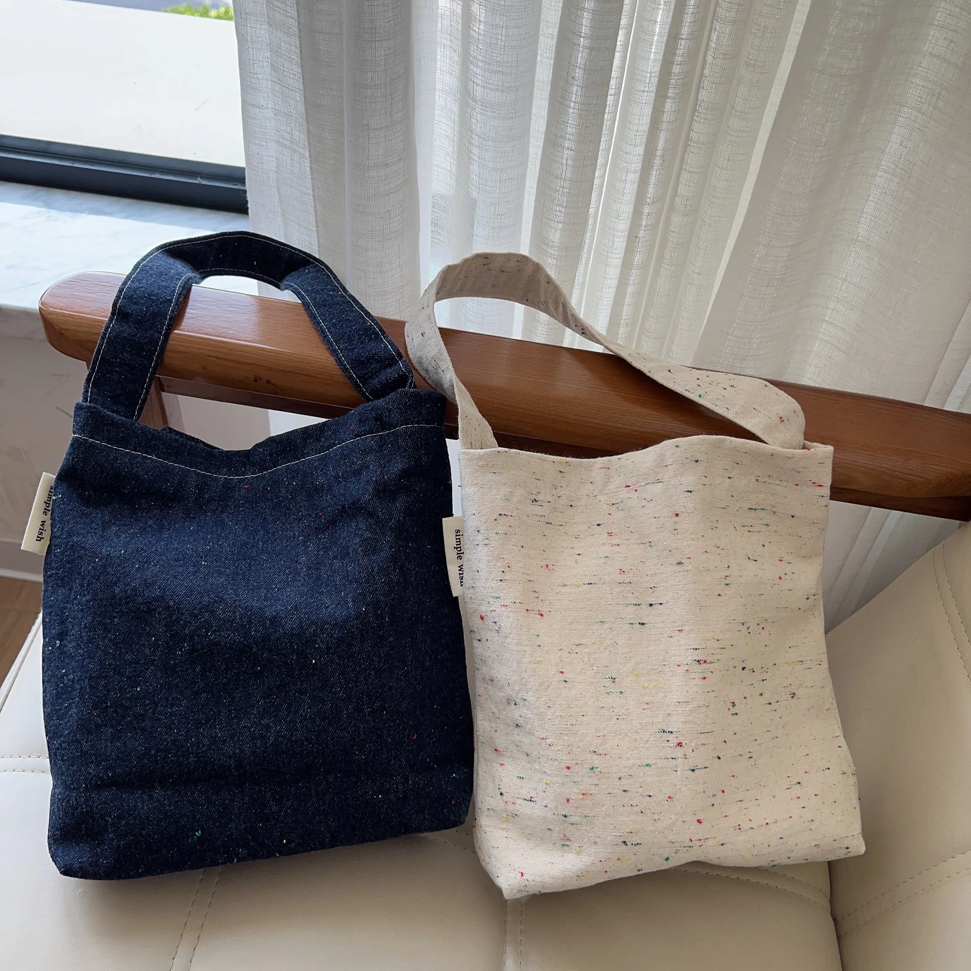 Bolso vaquero Bolso de hombro pequeño Bolso de mano Bolso para teléfono móvil Bolso de algodón para caminar Literatura y versátil