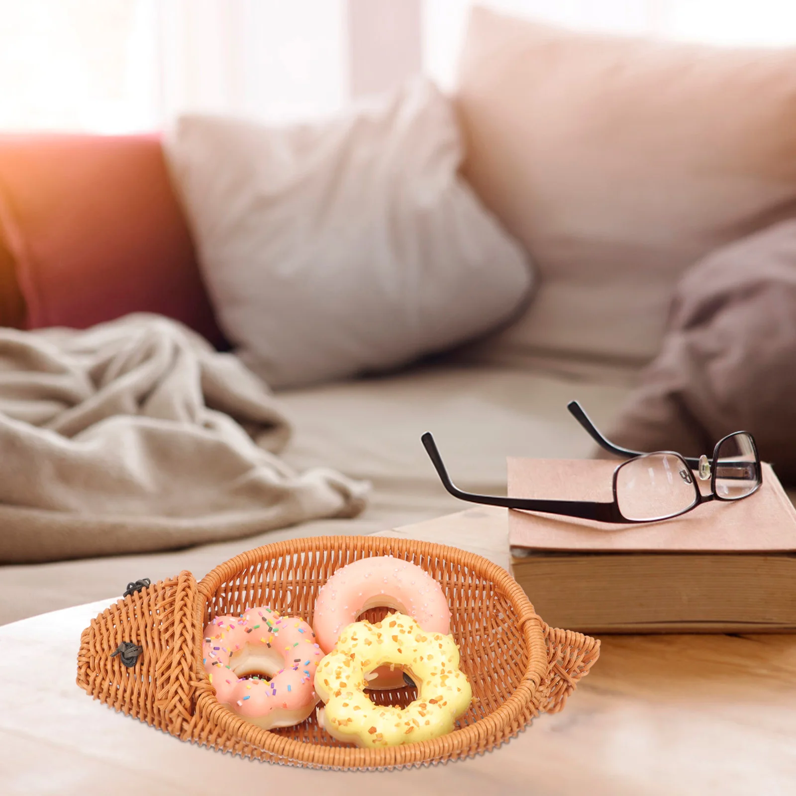 

Плетеная корзина в форме рыбы Премиум-корзина для хранения рыбного дизайна для дома, кухни, настольный органайзер для закусок, тканые корзины