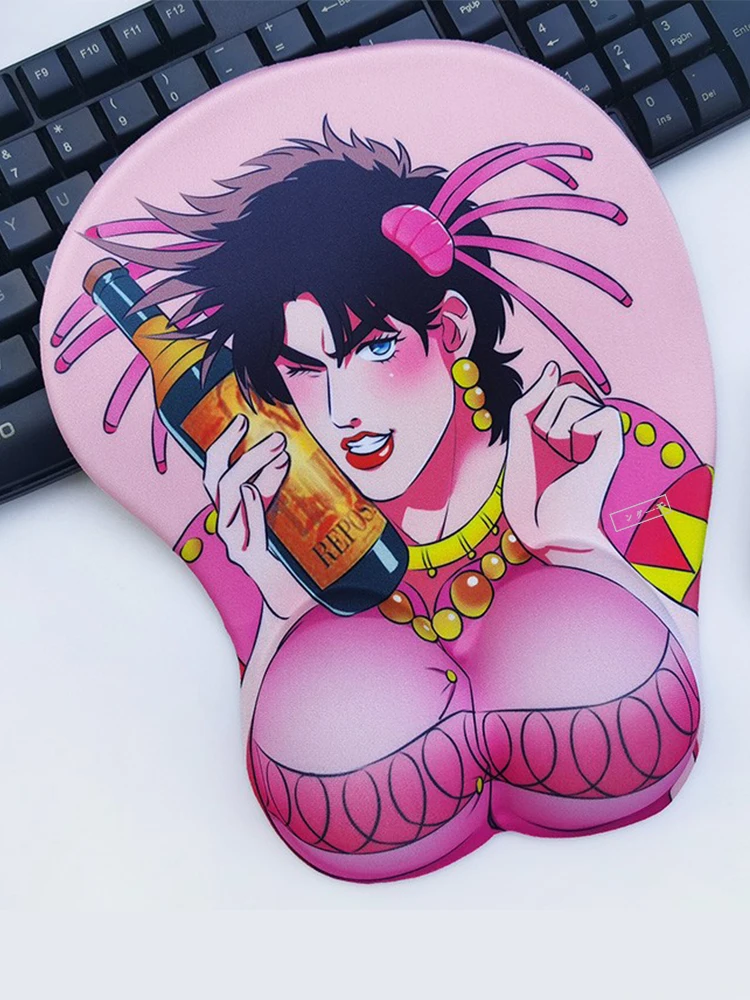 Jojo Mouse Pad Wrist Guard Silicone Gaming Accessories Wrist Rest  Mousepad Gamer Laptop Desk Mat Home Office Setup Desk Pad