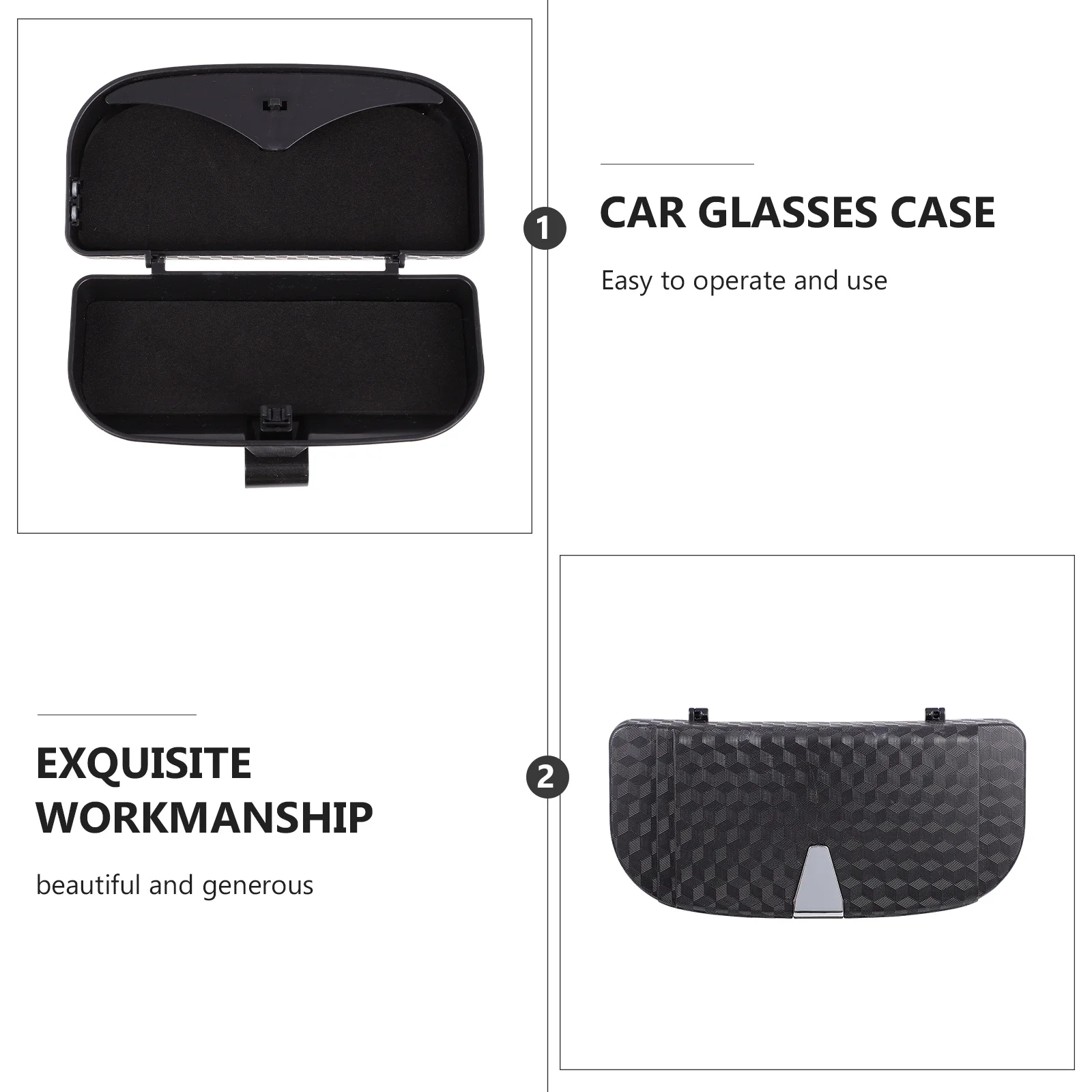 

1Pcs Car Storage Case Durable Glasses Box Easy Install Auto Sunglasses Organizer Car Interior Storage Container Practical Design