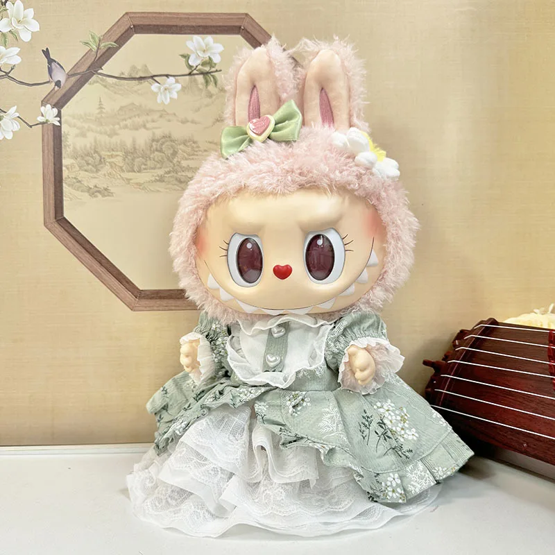 

Labubu 38cm Doll Clothes Outfit Only Clothes No Doll Soft Vinyl Figure Standing Sweet Palace Dress Set Accessories Collectible