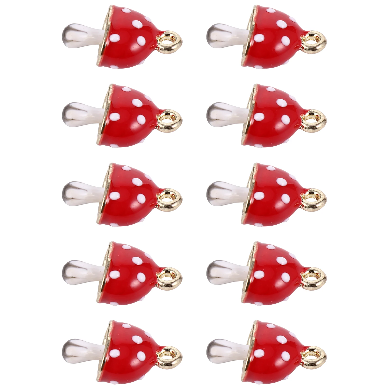 

10pcs Mushroom Earring Accessories Alloy Jewelry Making Charms DIY Pendant Crafts Resin Creative Decorative Components
