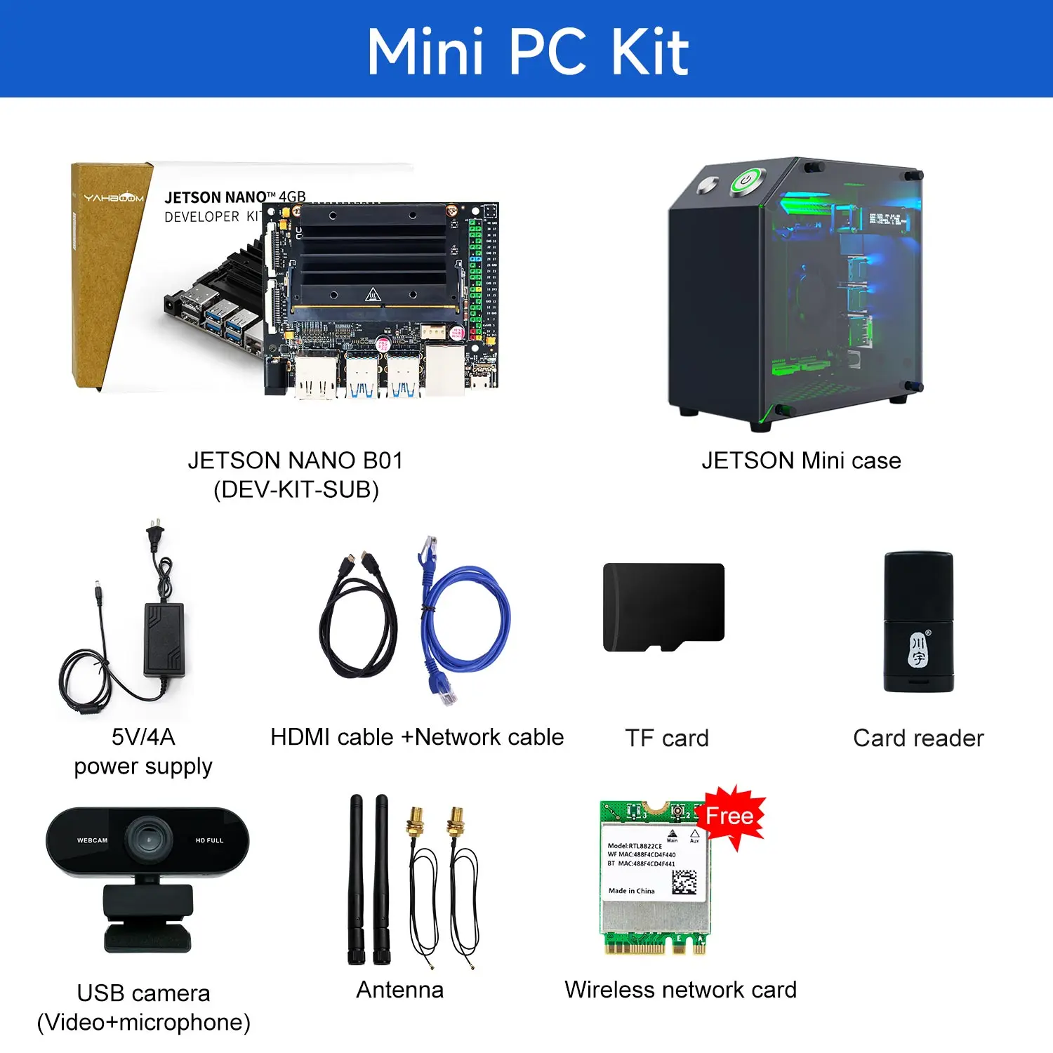 Novo kit de desenvolvedor de modelo grande jetson nano 4gb ai para