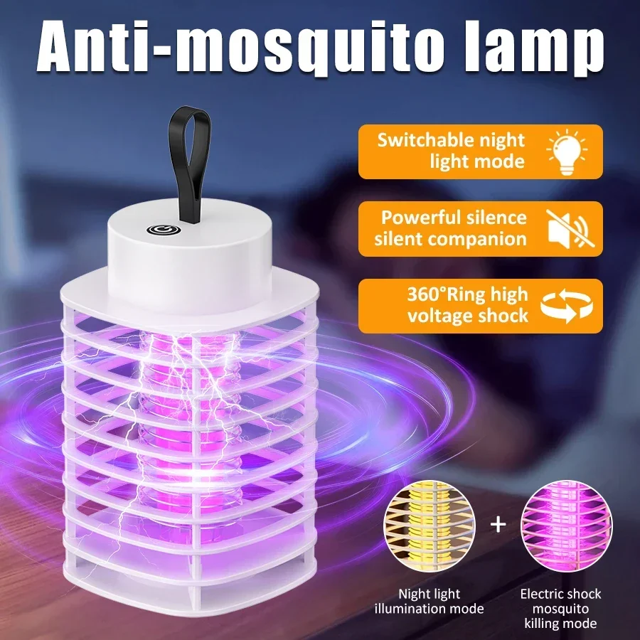 USB 5V Electric Shock Mosquito Killer Lamp Fly Swatter Insect Trap Bug Zapper Killer Bedroom Outdoor Anti Mosquito Repellent