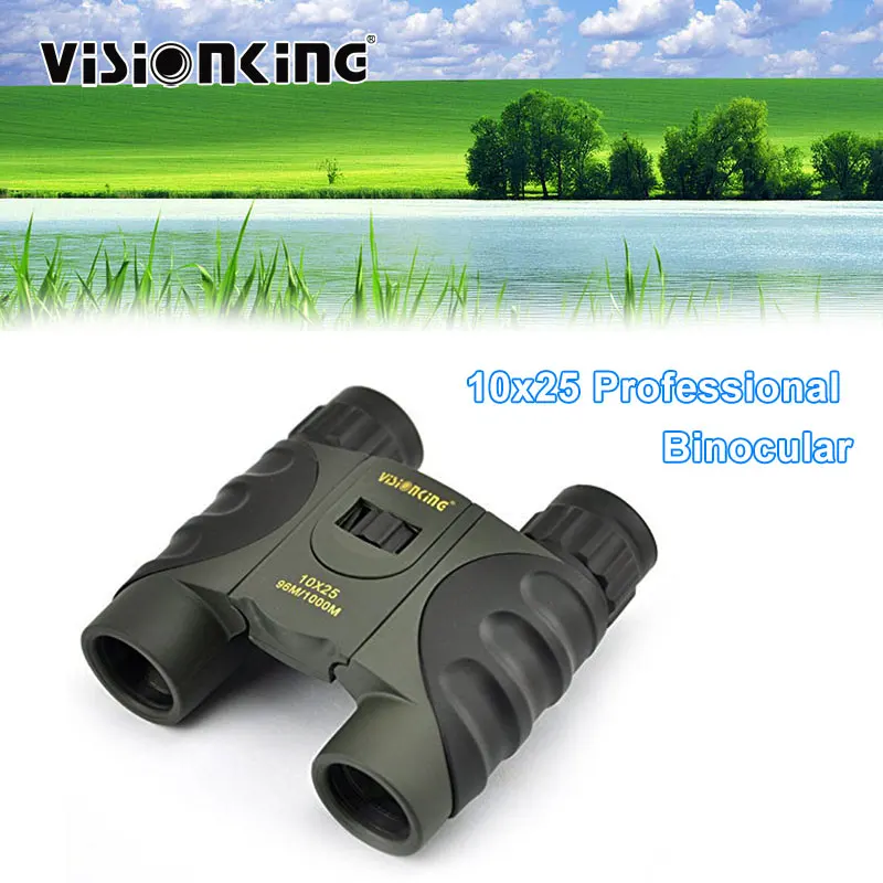 Visionking Portable 10x25 Light Binocular Roof Prism FMC-Green Telescope Bak4 Prism Hunting Camping Camouflage Spyglass For Kids