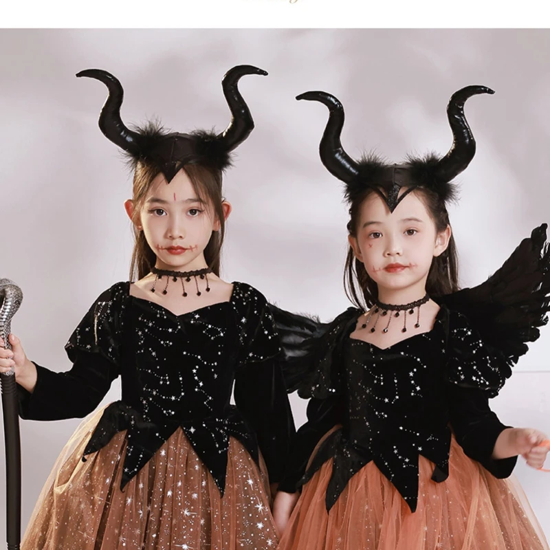 

Halloween little devil witch pumpkin dress