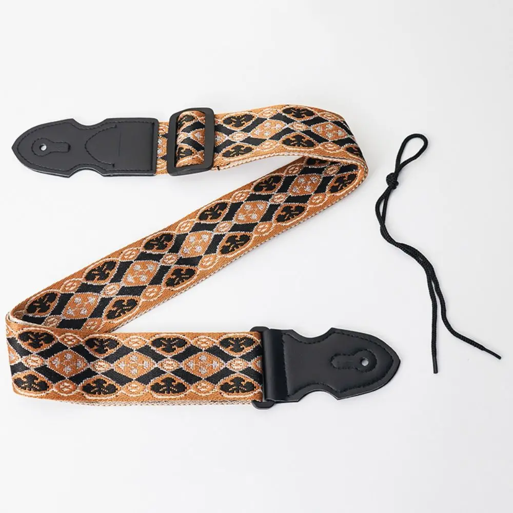 

Винтажный ремень для гитары в этническом стиле, регулируемый, для электрогитары, высококачественный, с вышивкой и принтом, наплечный ремень для гитары