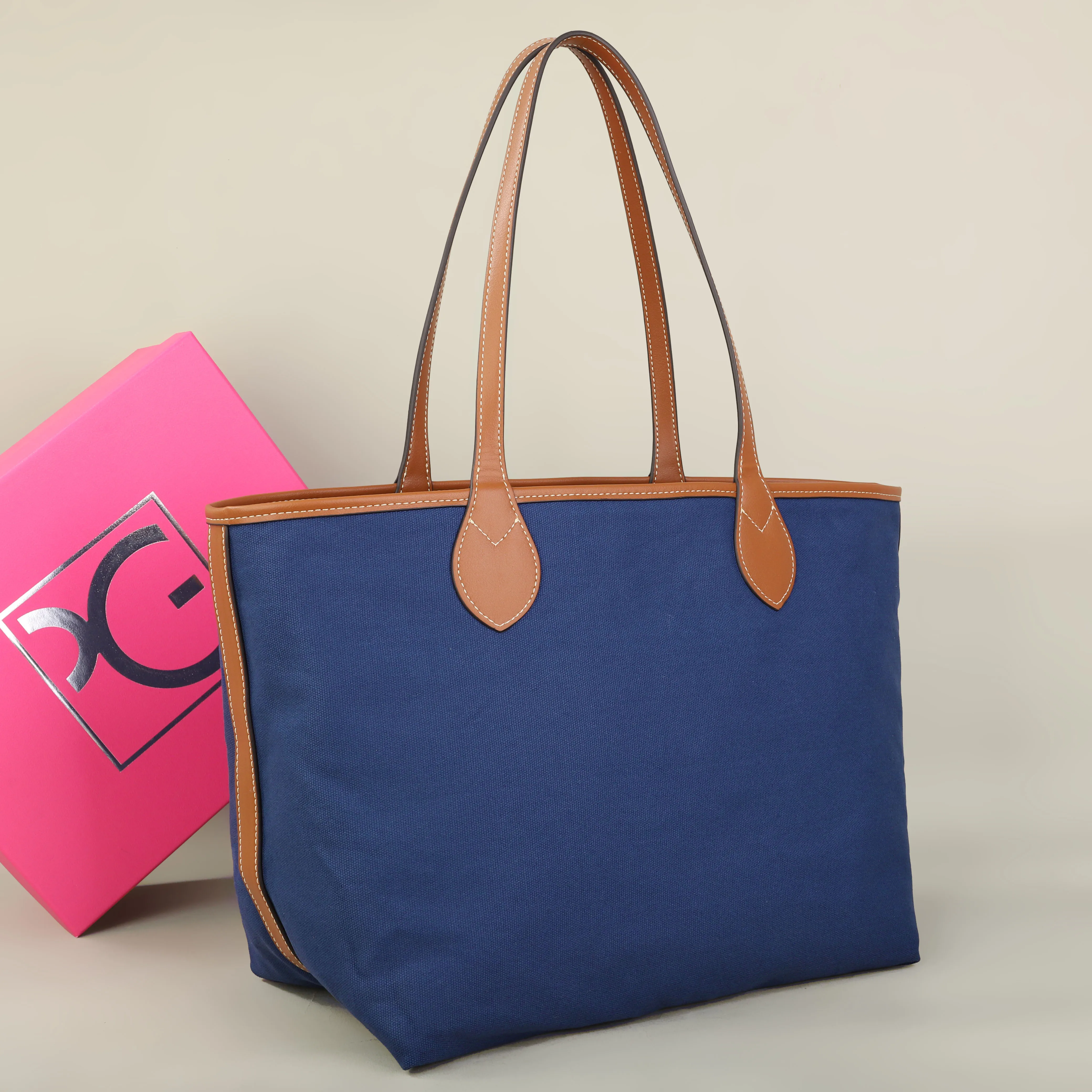 PG Damen-Tragetasche, Schlichte Doppelseitige Mutter-Kind-Tasche mit Großer Kapazität, Lässige Handtasche, Einkaufstasche – Detail 6