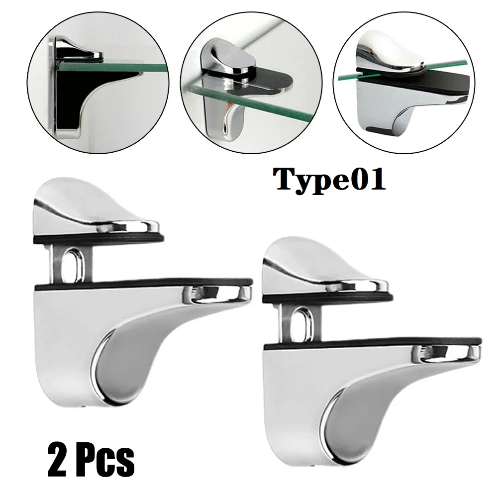 2/4/8Pcs Glass Clamp Adjustable Zinc Alloy Glass Clip Shelf Clamp Holder Flat Back Mount Holder For Partition Board Desk