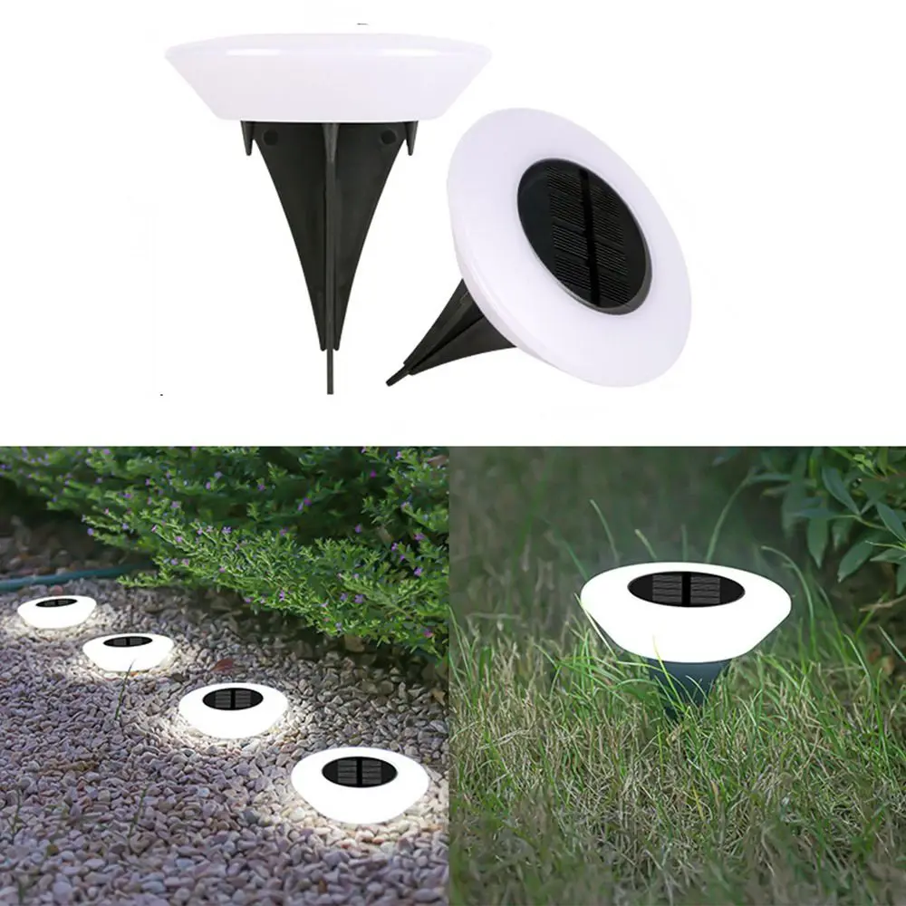 

Solar Powered Solar Disk Lights Warm /White Light Waterproof Solar Underground Light LED Circular Buried Spotlight Yard