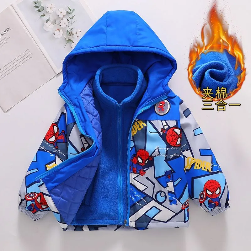 

Marvel Spider-Man Animation Pattern Jacket New Men's Jacket Autumn and Winter Personalized Trendy Thickened Cotton Jacket Gift